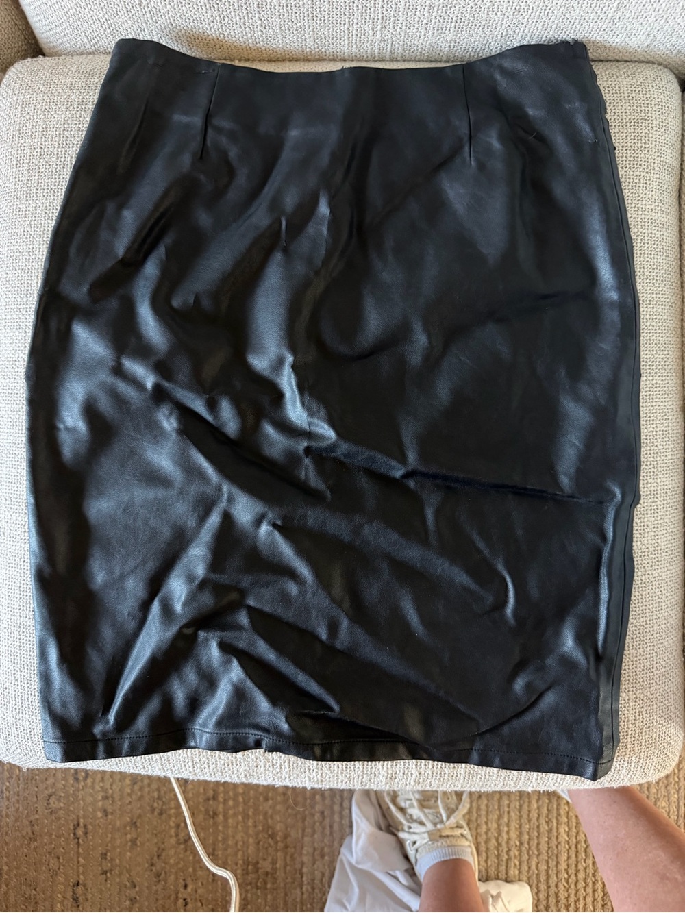 Black Faux Leather Pencil Skirt - Womens